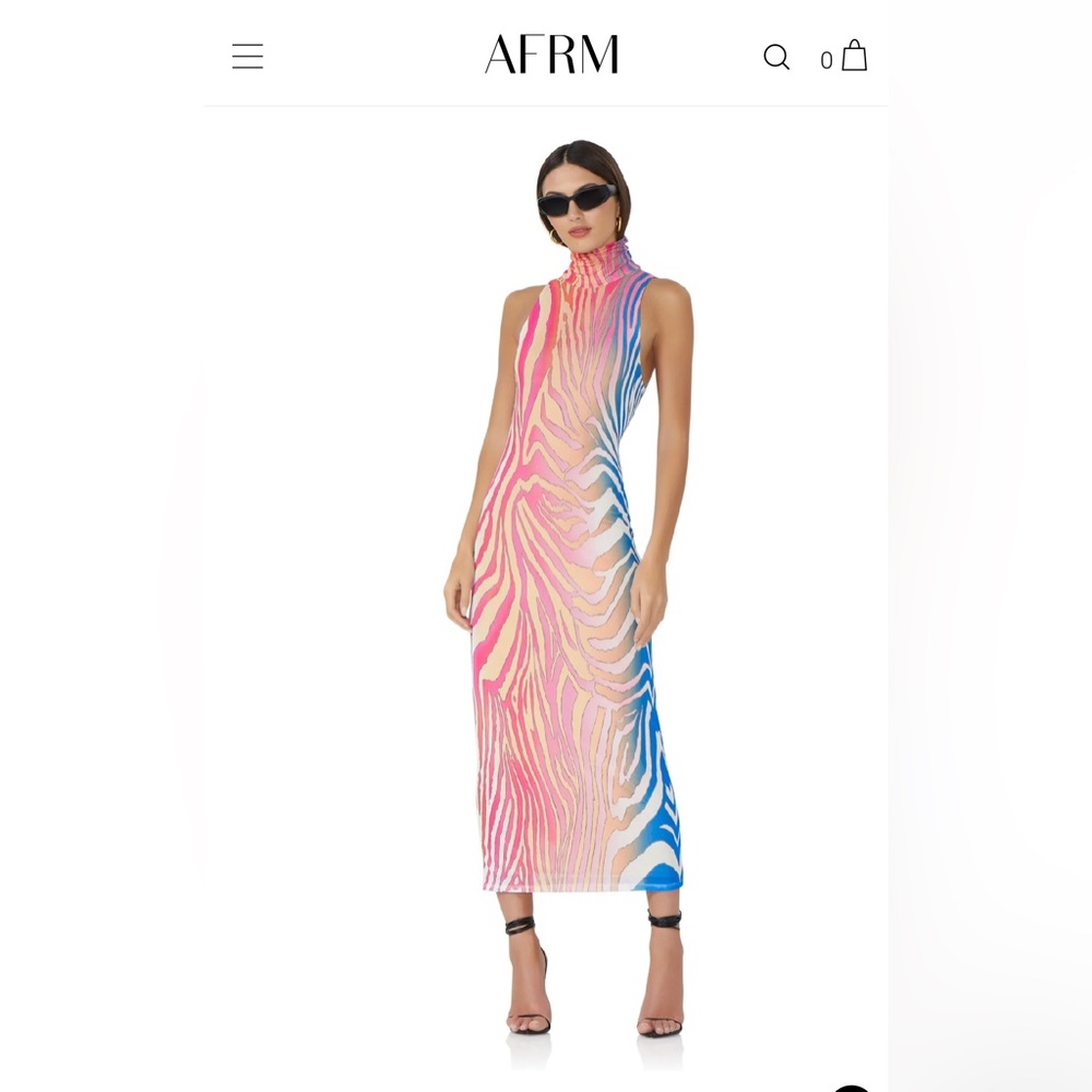 Serenity multi colored zebra dress by AFRM small